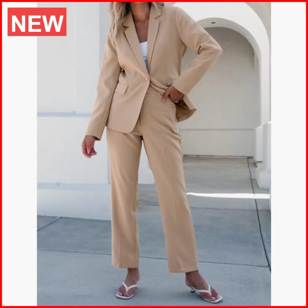 Polyester Blend Two Piece Pantsuit Set Business C… - image 3